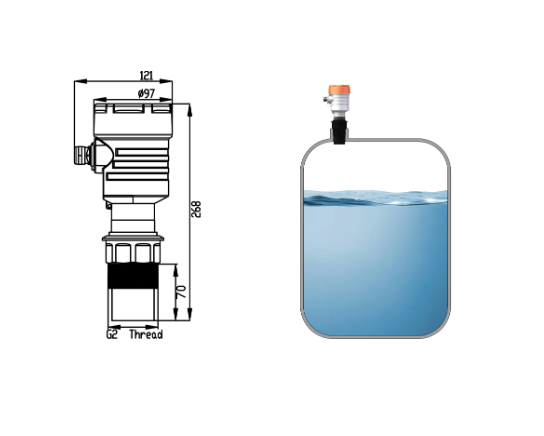 HCUS-300_ Sensor de nivel ultrasónico